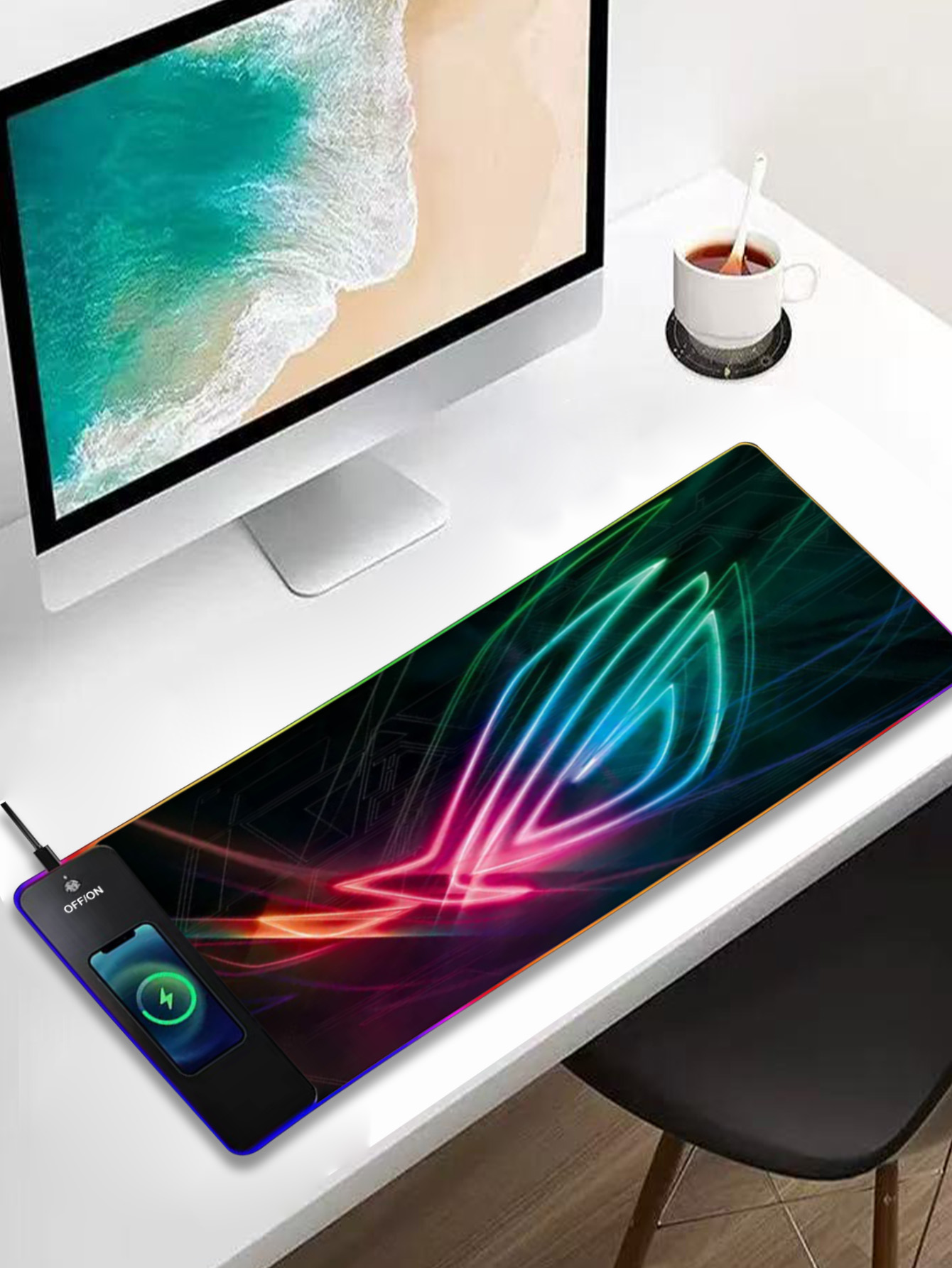 Rgb Mousepad - RGB-verlichte multifunctionele 15W draadloze oplaadmuismat, afmeting