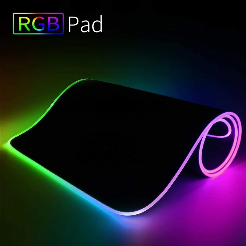 Rgb Mousepad - RGB Gaming Muismat met LED-verlichting, comfortabel,